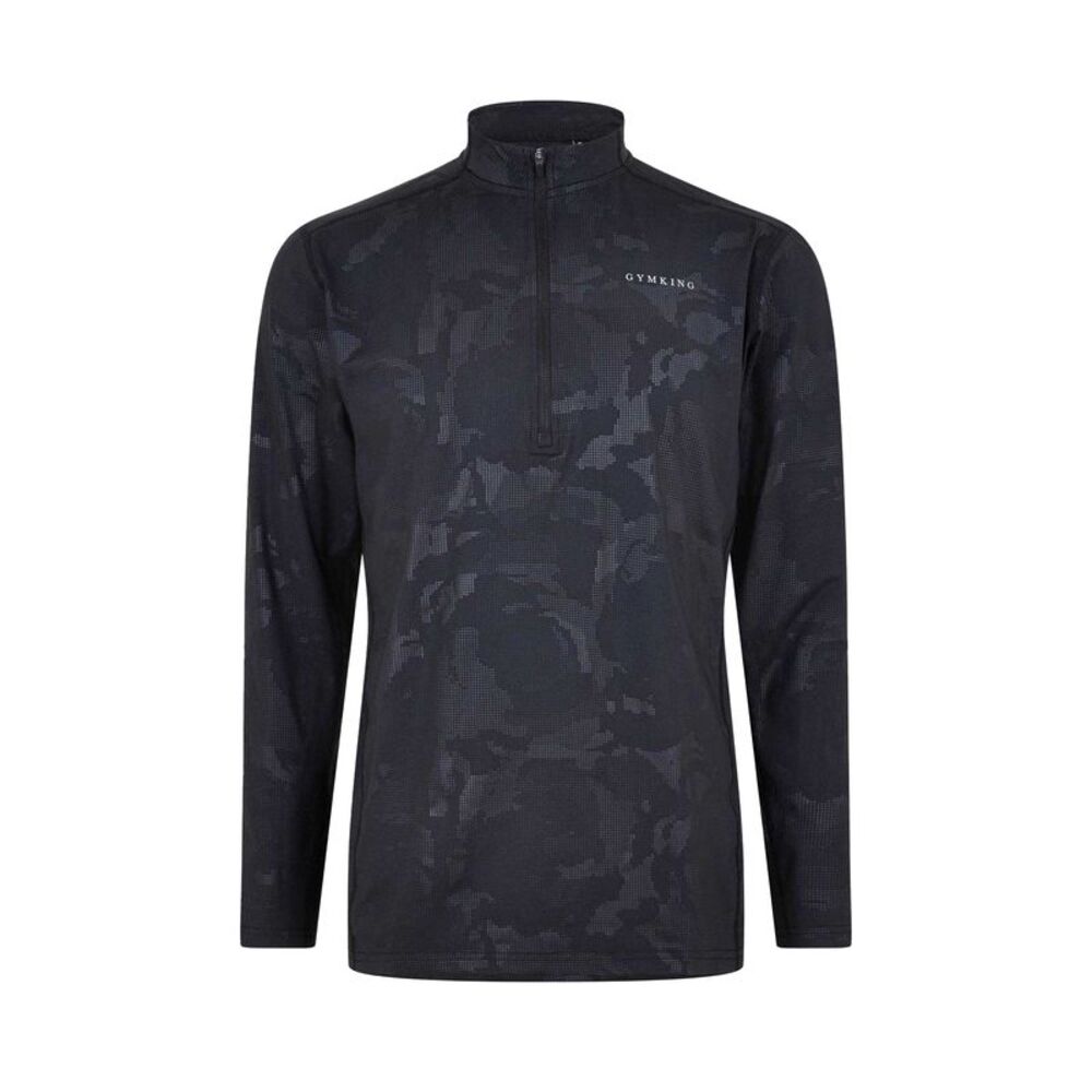 Gym King Mens Camo Funnel Neck Top / Black